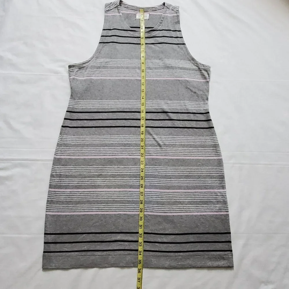 Lou & Grey Women's Gray Striped Racerback Tank Dress Size Large - Picture 11 of 11